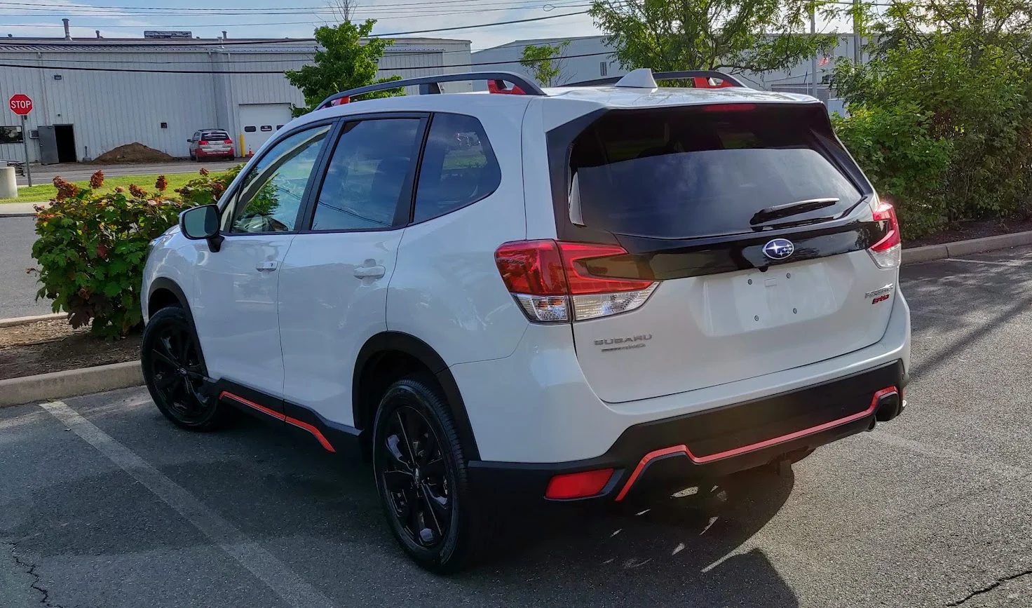 2020 Subaru Forester Sport in white with orange accents