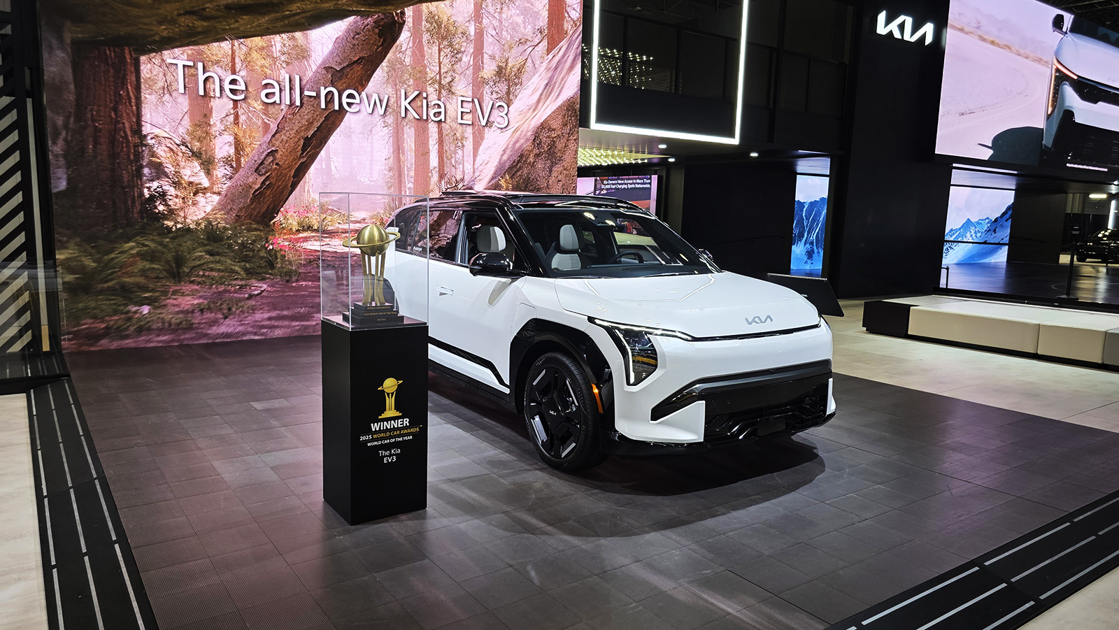 The all-new Kia EV3 on display at the 2026 NY Auto Show