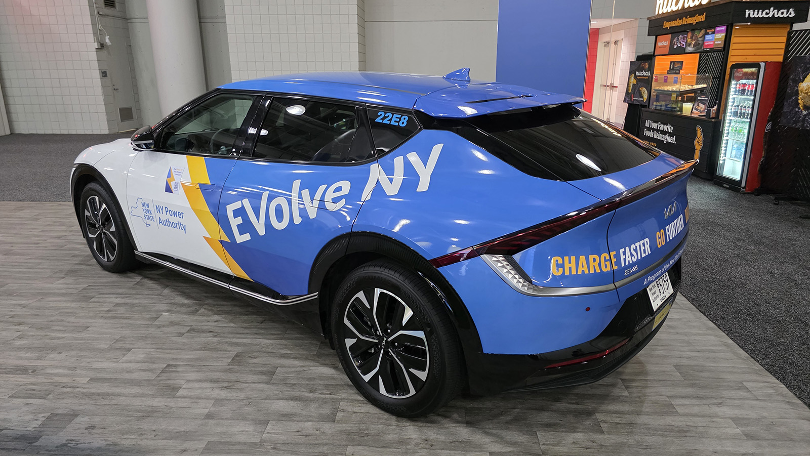 NY Power Authority EVolve NY wrapped Kia EV6
