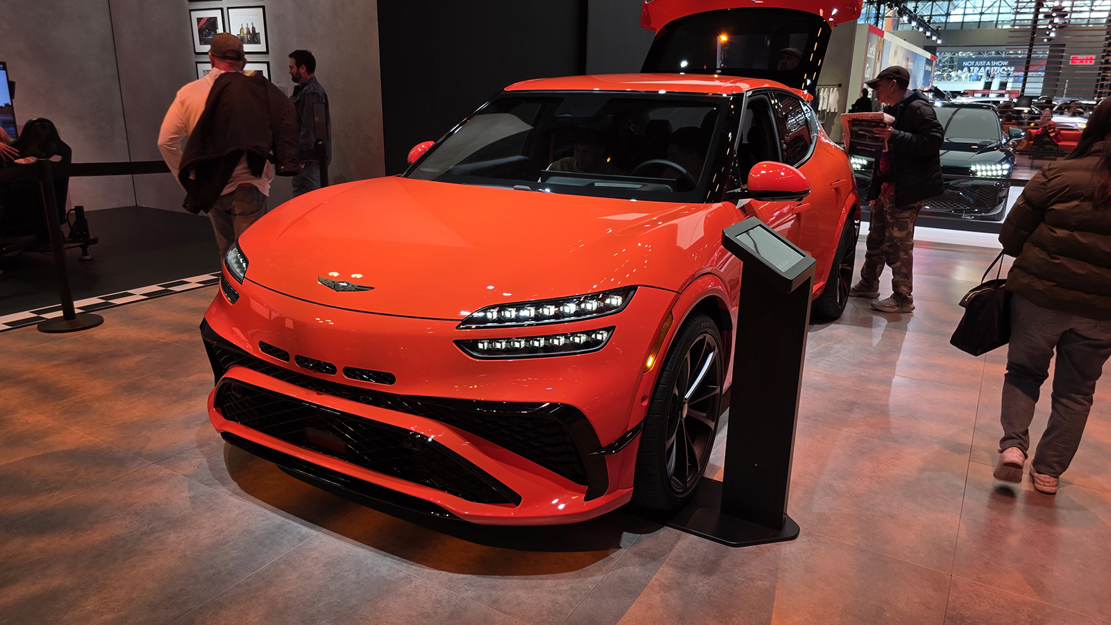 Genesis GV60 Magma front view at the 2026 NY Auto Show